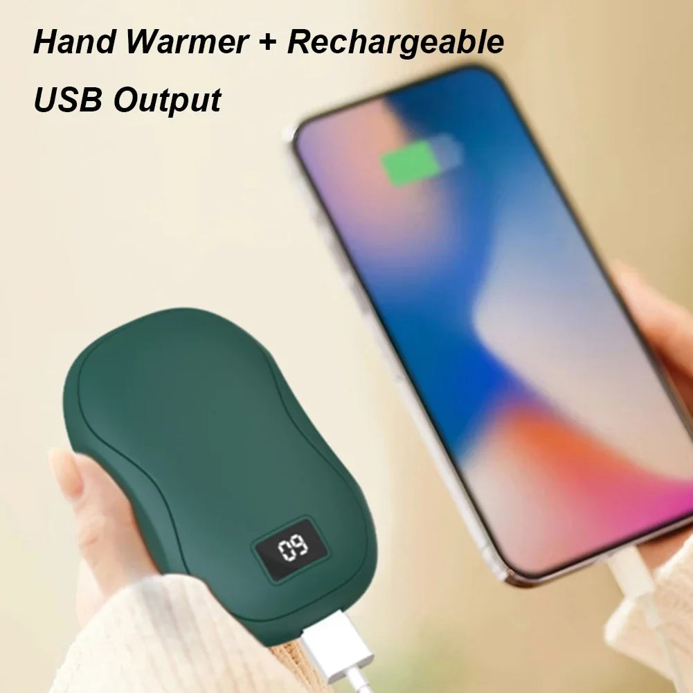 Chauffe Main Portable 50 000mAh avec grande capacité , affichage numérique , chauffage rapide , sécurisé , chaleur double face , idéal pour vos moment de fraicheur