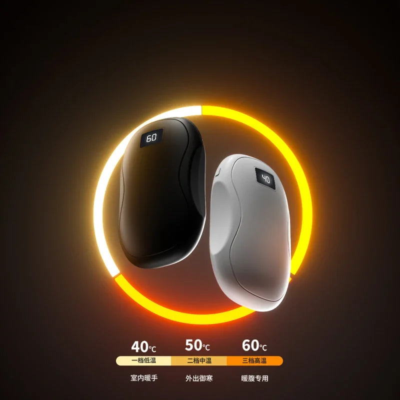 Chauffe Main Portable 50 000mAh avec grande capacité , affichage numérique , chauffage rapide , sécurisé , chaleur double face , idéal pour vos moment de fraicheur
