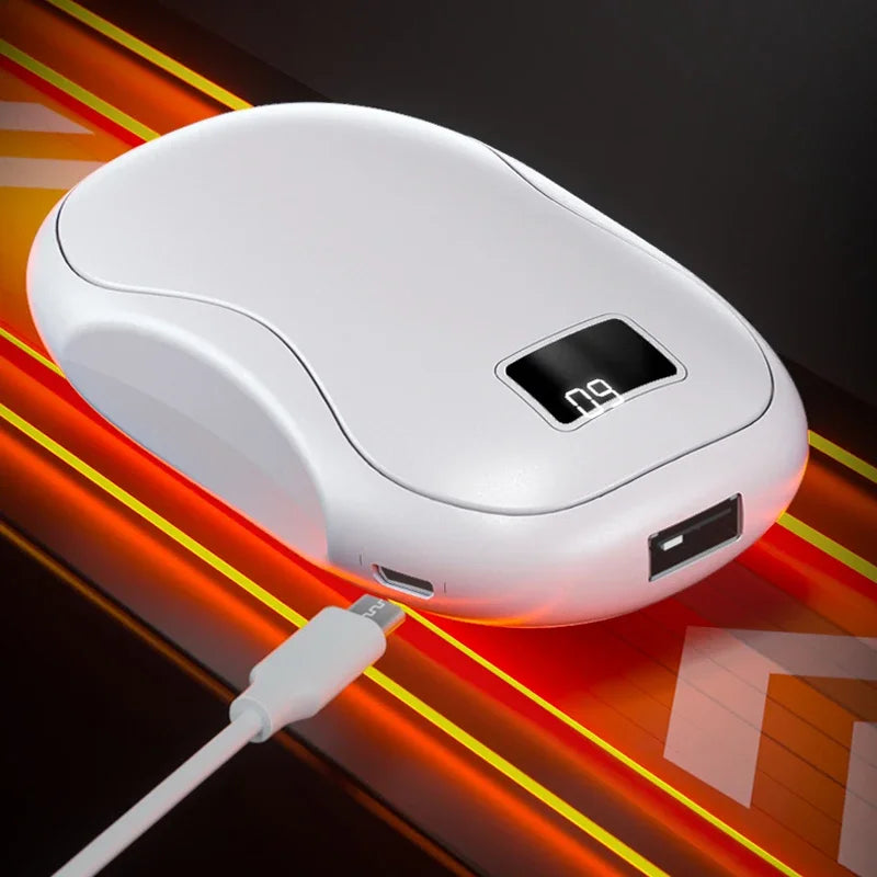 Chauffe Main Portable 50 000mAh avec grande capacité , affichage numérique , chauffage rapide , sécurisé , chaleur double face , idéal pour vos moment de fraicheur